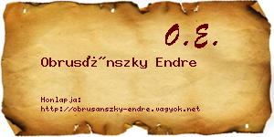 Obrusánszky Endre névjegykártya